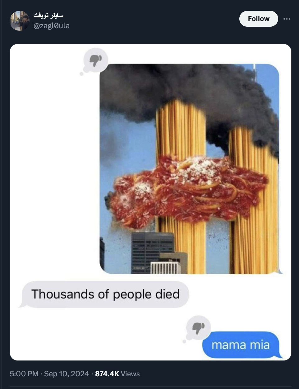 never forgetti - Thousands of people died Views mama mia